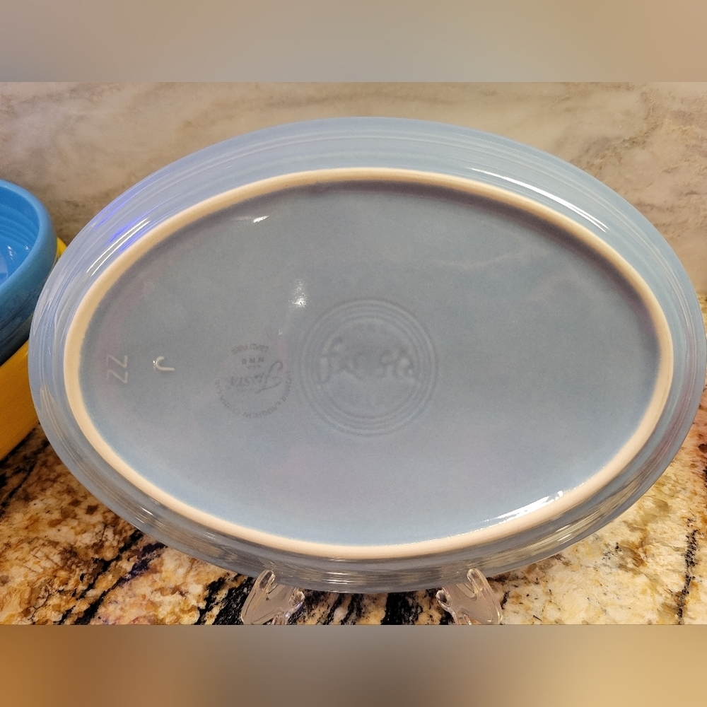 Fiesta 9 5/8 Inch Small Oval Serving Platter Periwinkle - Picture 3 of 4